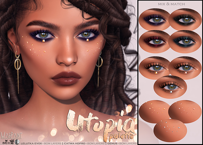 Second Life Marketplace WarPaint* Utopia palette [Lelutka EvoX]